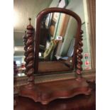 Victorian mahogany dressing table mirror.