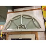 Victorian painted pine fanlight.(66 cm H x 131 cm W)