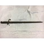 19th. C. long rifle bayonet.