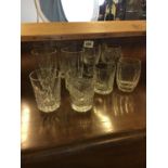 Miscellaneous selection of ten cut glass tumblers and glasses.