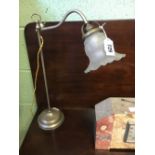 1930's Angle poise desk lamp with original glass shade.