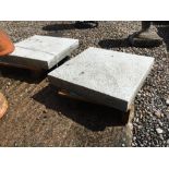 Pair of granite pier caps. (55 cm x 55 cm).