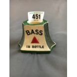 19th. C. Ceramic BASS in BOTTLE match strike.