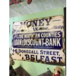 Original enamel sign. THE NORTHERN COUNTIES LOAN AND DISCOUNT BANK.