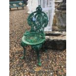 19th. C. cast iron garden chair.