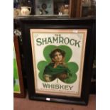 Shamrock Whisky framed advertisemnt.