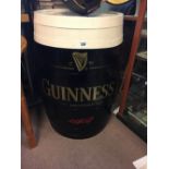 Barrel with GUINNESS logo.