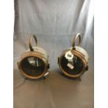 Pair of 19th. C. brass theatre lights.