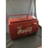 Tin plate COCA COLA advertising carrier.