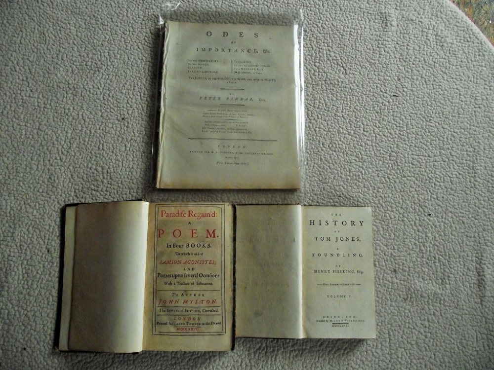 3 Books.- 18th Century Novels. - The History of Tom Jones a Foundling by Henry Fielding Esq. - Vol.