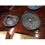 Three pieces of Silver plate.