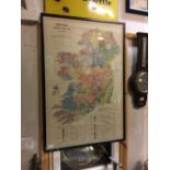 Framed print of Map of Ireland. General Soil Map.