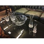 Miscellaneous lot of cut crystal including a Galway grystal bowl.