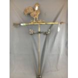 Brass cockerel weathervane.