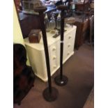 Pair of 19th. C. Mahogany shop display hat stands.