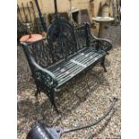 Decorative cast iron garden bench.