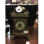 19th. C. brass and oak bracket clock.