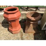 Two Terracotta Chimney Pots.