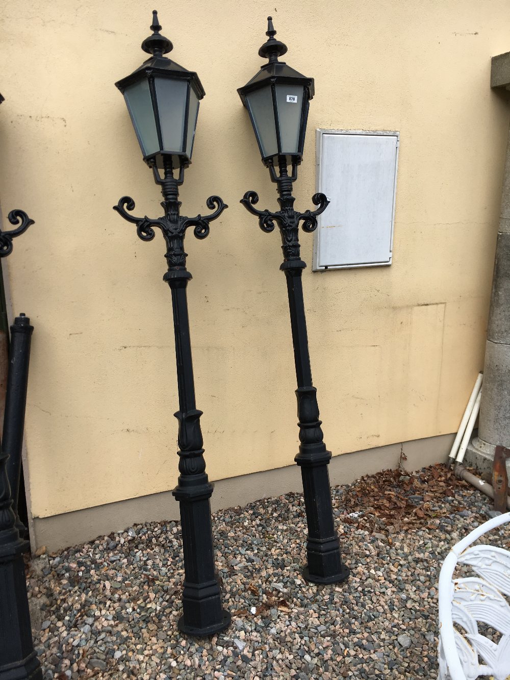 Pair of cast iron street lights.