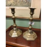 Pair of brass candlesticks.