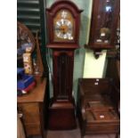 Mahogany long cased clock with Westminster chimes.