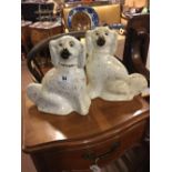 Pair of ceramic 19th. C. Staffordshire dogs.