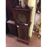 Miniature mahogany and brass long cased clock. { 93cm H }.