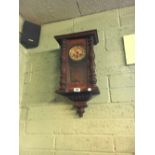 Victorian walnut spring driven Vienna wall clock.