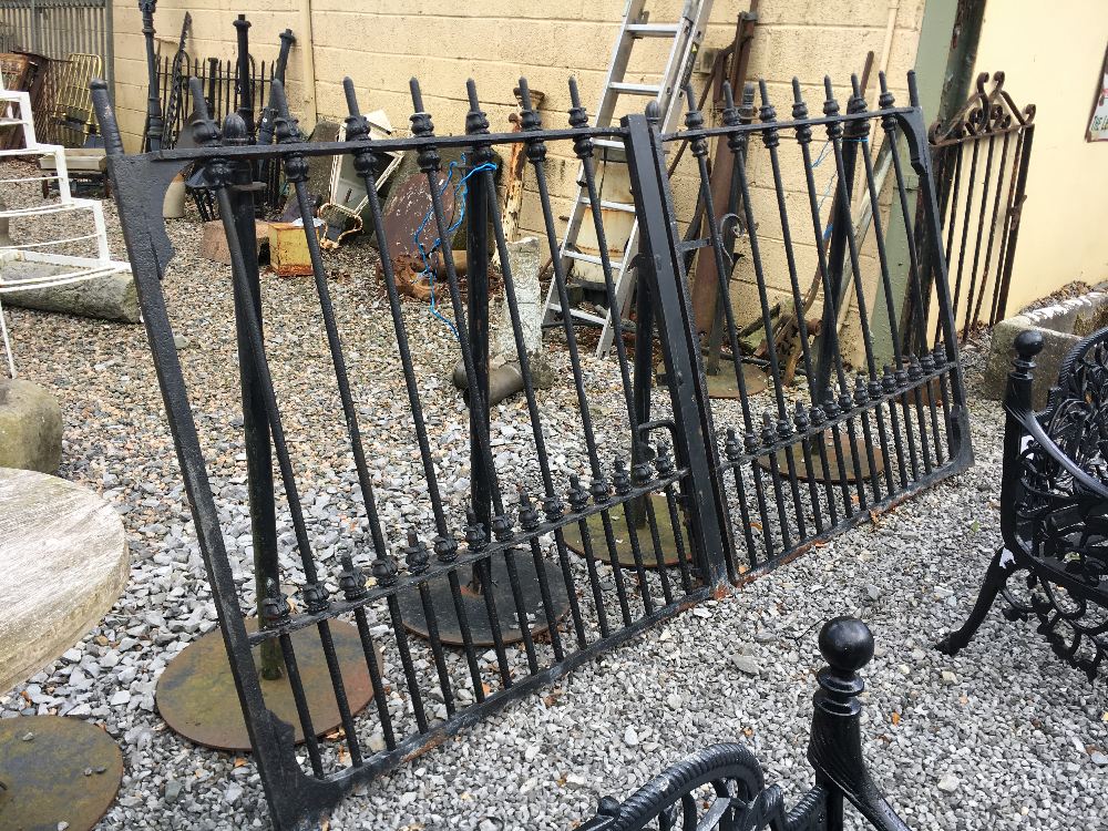 19th. C. wrought iron and cast iron entrance gates. (250 cm L x 139 cm H).