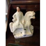 Victorian Staffordshire figure of horse and rider.