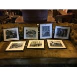 Collection of seven black and white prints " Scenes From Sligo " signed James Eccles.