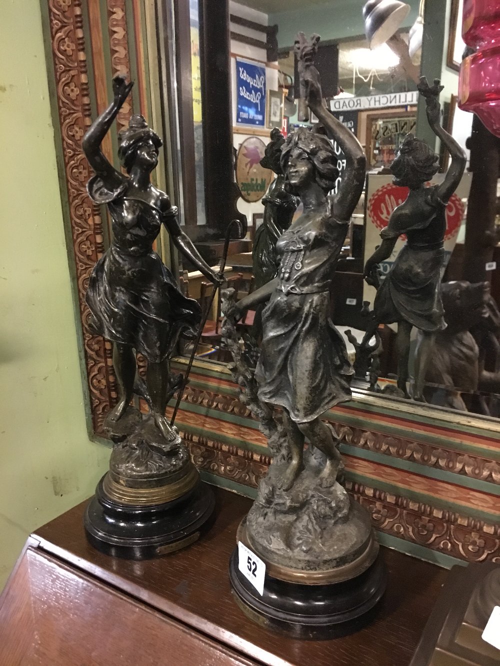 Pair of Spelter figures.