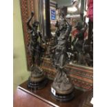 Pair of Spelter figures.