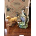 Beswick model of a Retriever dog and another model of a Turkey.