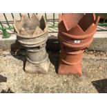 Two 19th. C. terracotta chimney pots.