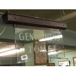 Brass and glass GENTLEMEN light up sign.