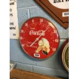 COCA COLA circular temperature gauge.