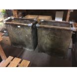 Pair of 1940's storage bins.