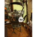 19th. C. Silver plate Spirit kettle.