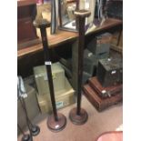 Pair of 19th. C. Mahogany shop display hat stands.