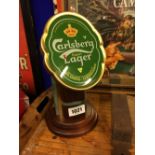 CARLESBURG LAGER light up counter tap cover.