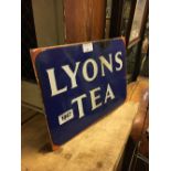 LYONS TEA double sided enamel sign.