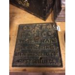 CS& WR cast iron railway plaque.