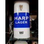 Harp Lager light up sign.