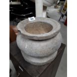 19th. C. limestone holy water font.