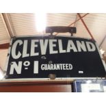 CLEVELAND NO 1 GUARANTEED enamel advertising sign.