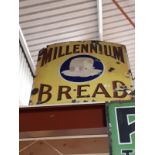 MILLENIUM BREAD enamel advertising sign.