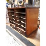 Early 20th. C. mahogany table top filing cabinet.