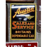 AUSTIN SALES AND SERVICE enamel advertising sign.
