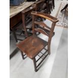 Set of eight chapel chairs.